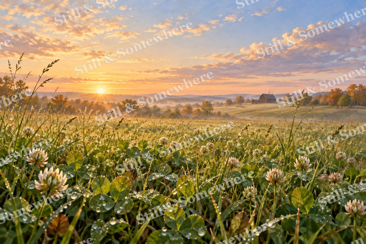 Dew on the Clover Meadow, original artwork preview