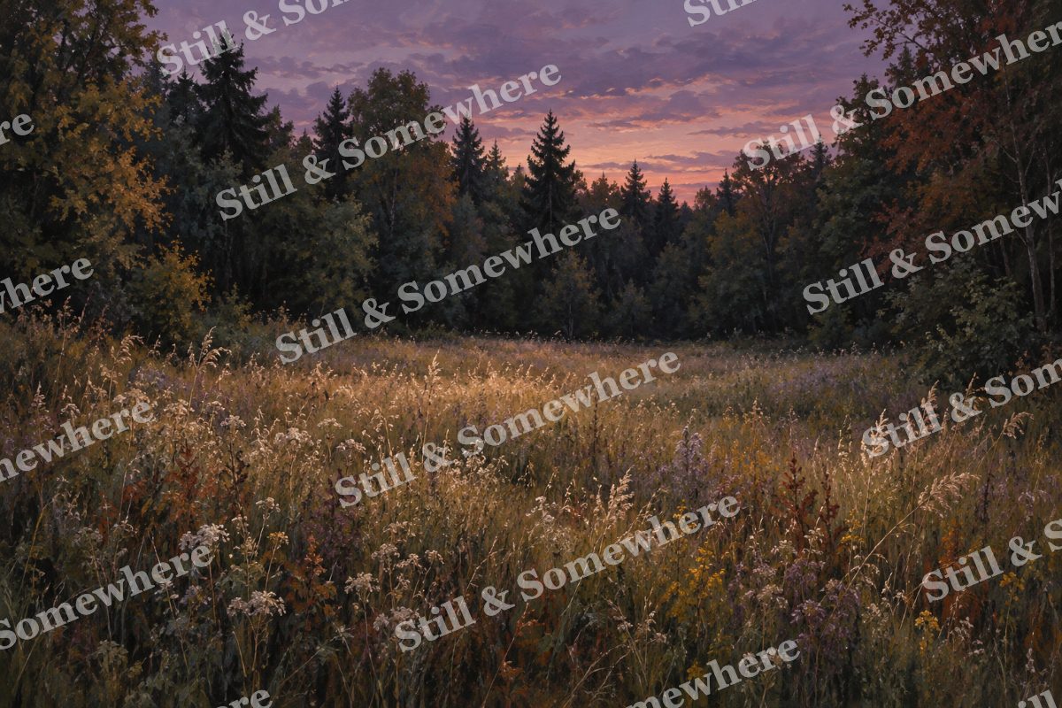 Forest Meadow before Dusk, original artwork preview