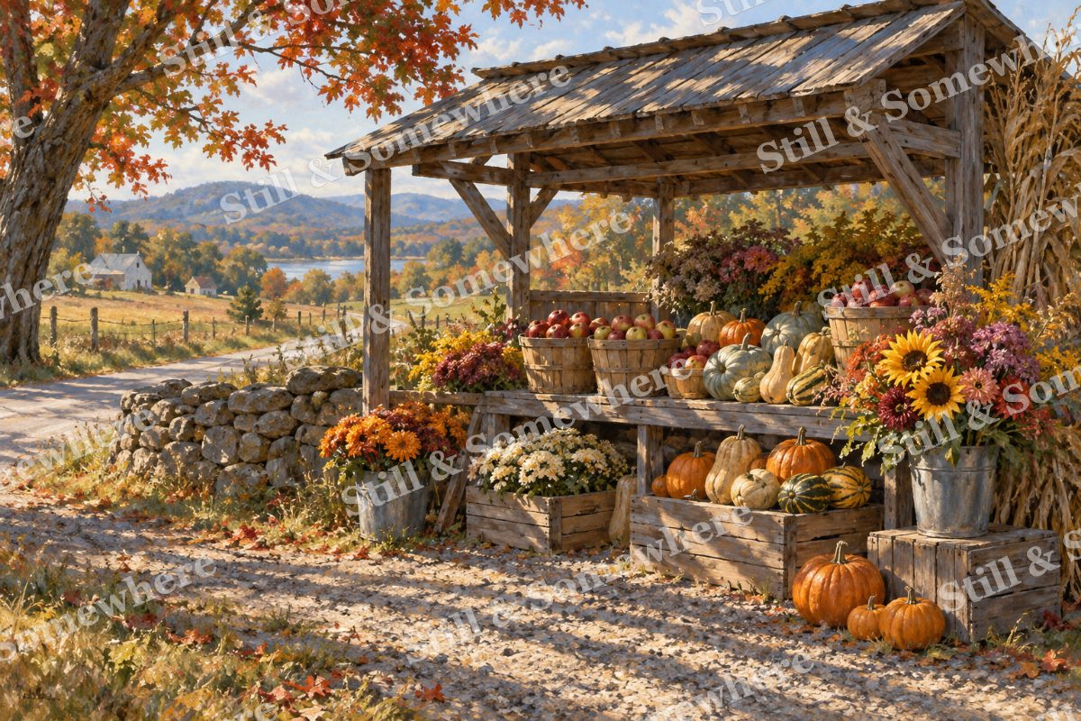 Morning at the Farmstand, original artwork preview