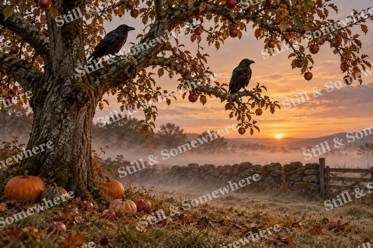 13 Ravens In The Orchard, original artwork preview