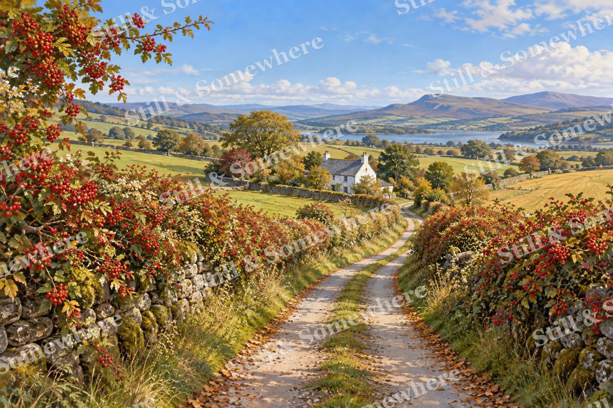 Hawthorn Lane to the Cottage, original artwork preview