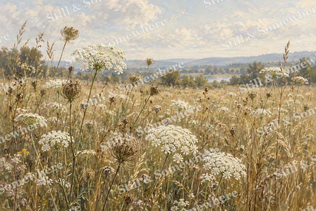 Queen Annes Lace in the Meadow, original artwork preview