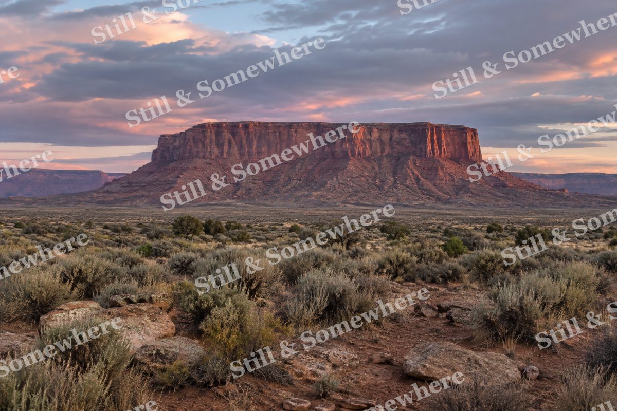 Red Desert Mesa and Sagebrush, original artwork preview