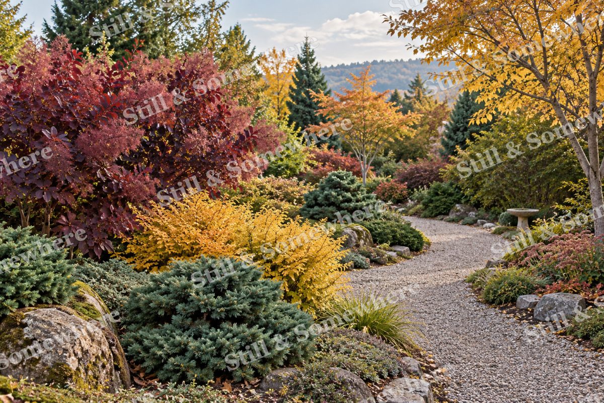 A Garden of Burgundy and Gold, original artwork preview