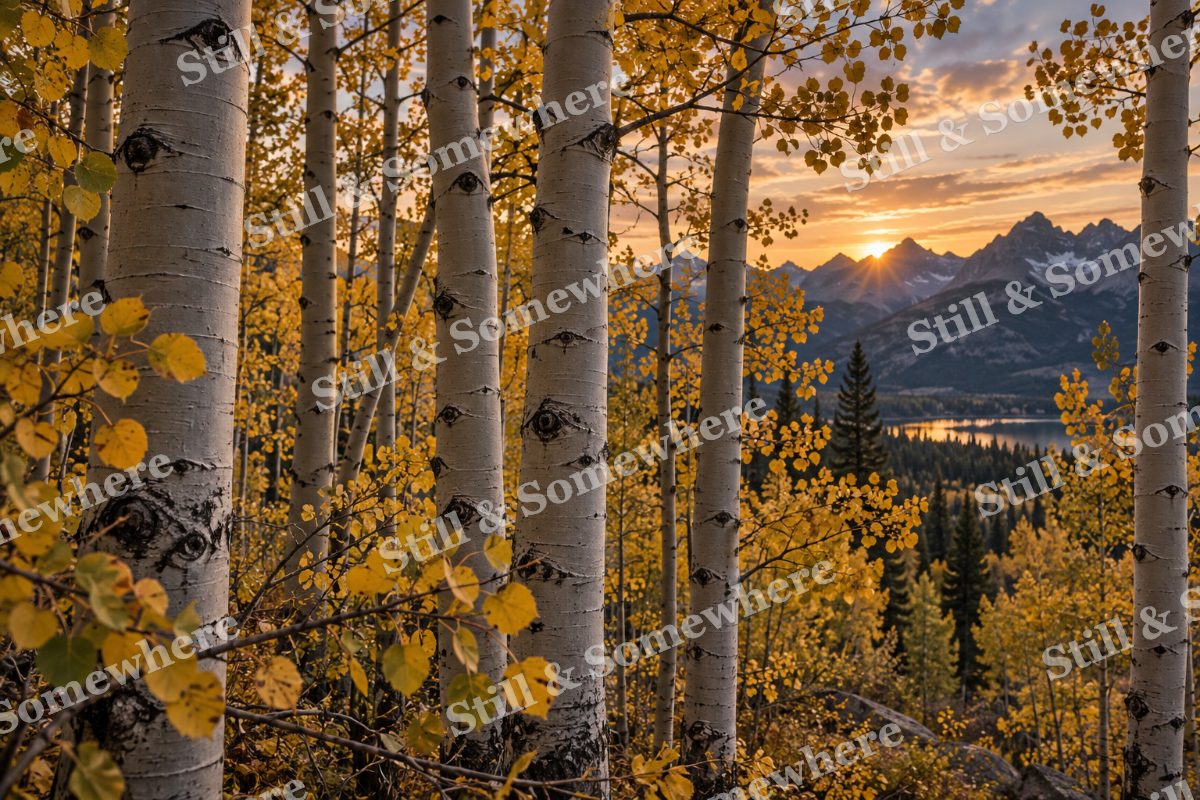 Autumn Aspen Grove at Twilight, original artwork preview