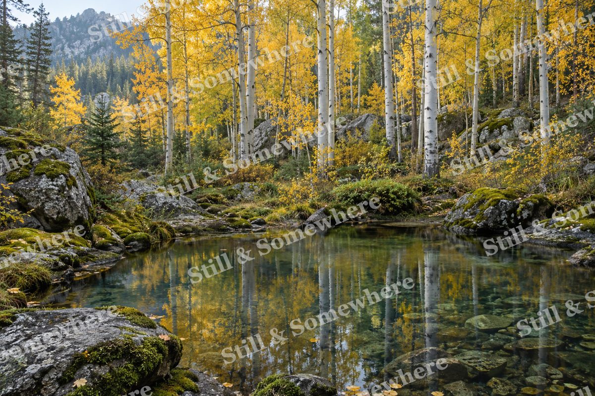 Golden Aspen Pool, original artwork preview