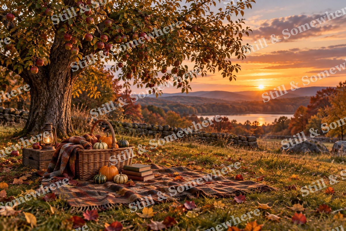 49 Pumpkin Orchard Picnic, original artwork preview