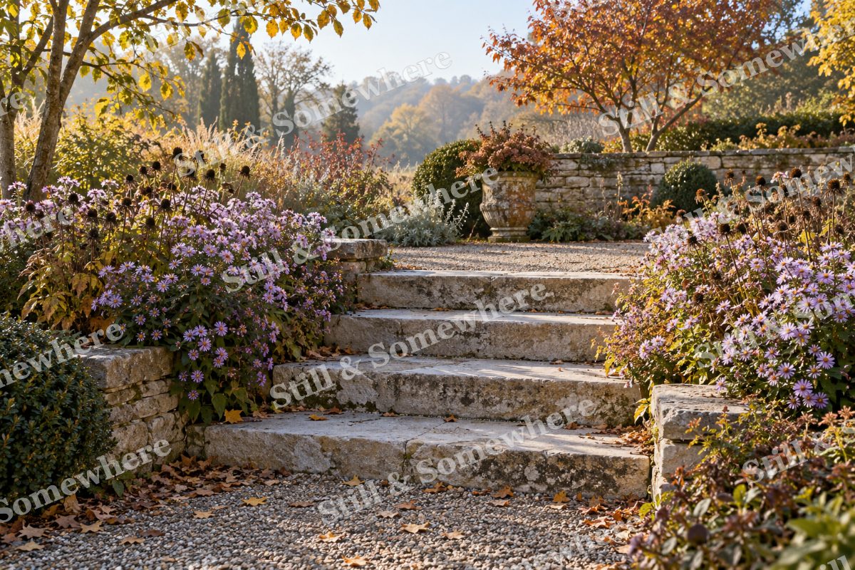 Asters beside the Limestone Steps, original artwork preview