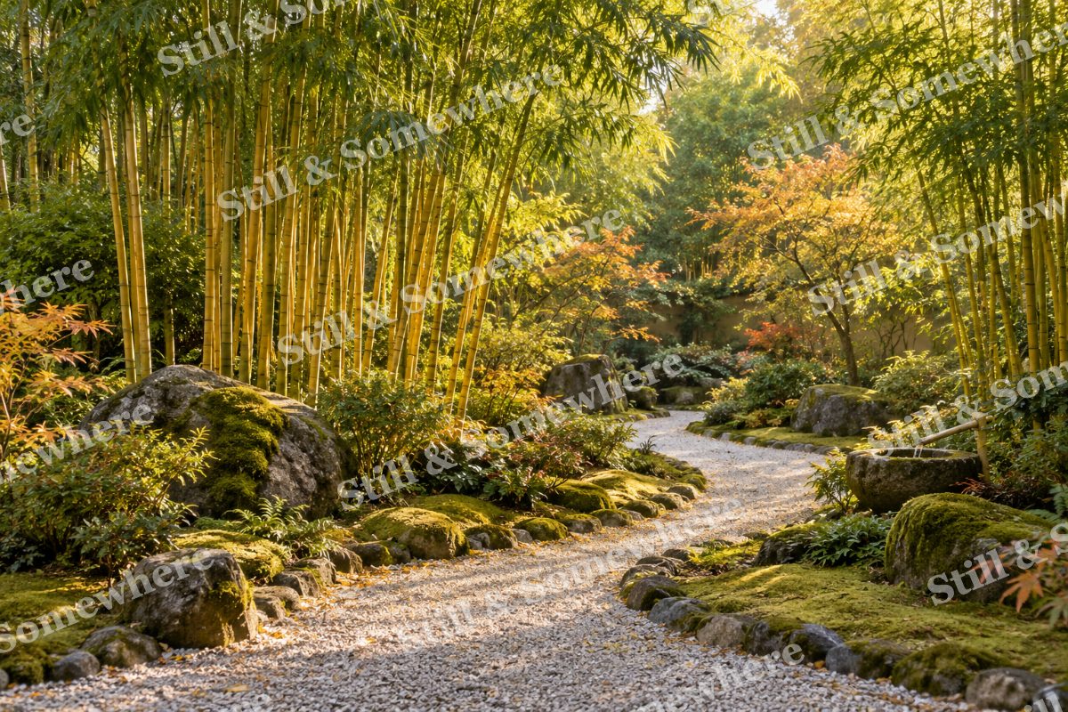 Golden Bamboo Garden, original artwork preview