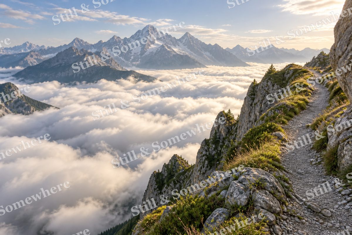 Trail Above Clouds, original artwork preview