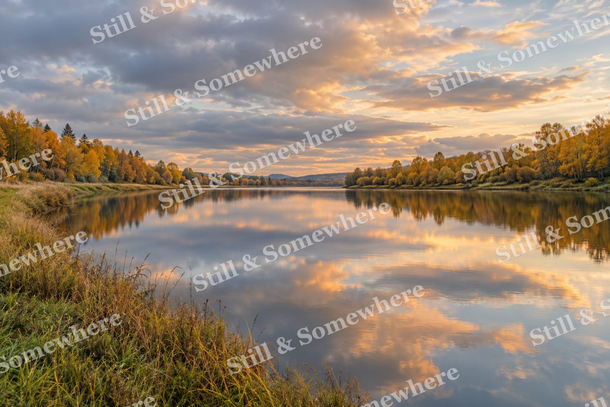 The River Mirror under Autumn Clouds, original artwork preview