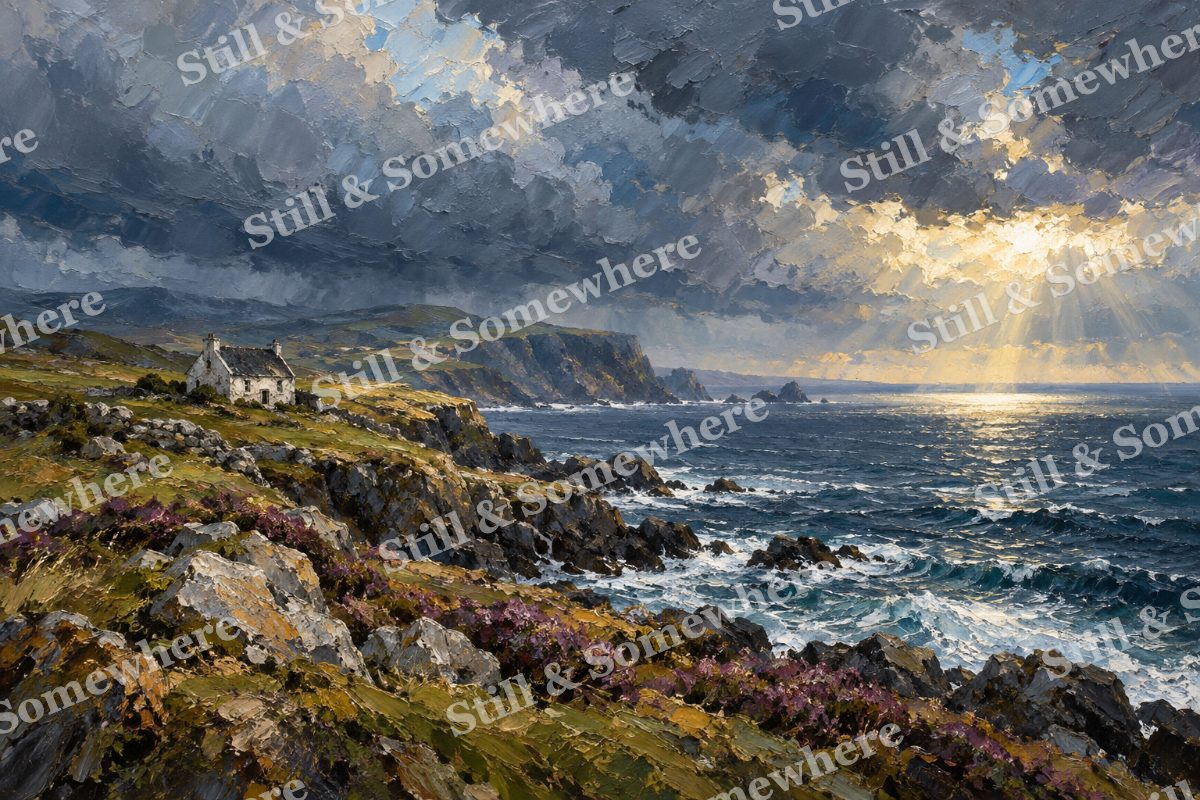 Storm Light on the Headland, original artwork preview