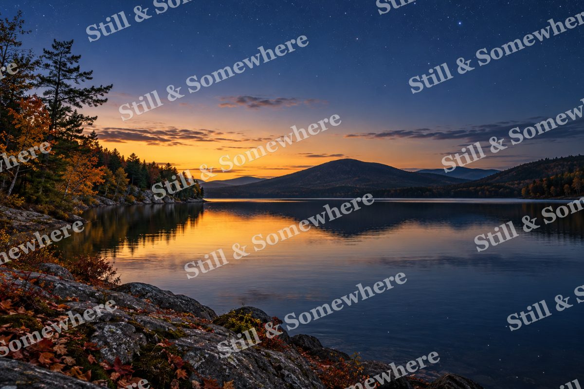 Autumn Stars above the Quiet Bay, original artwork preview