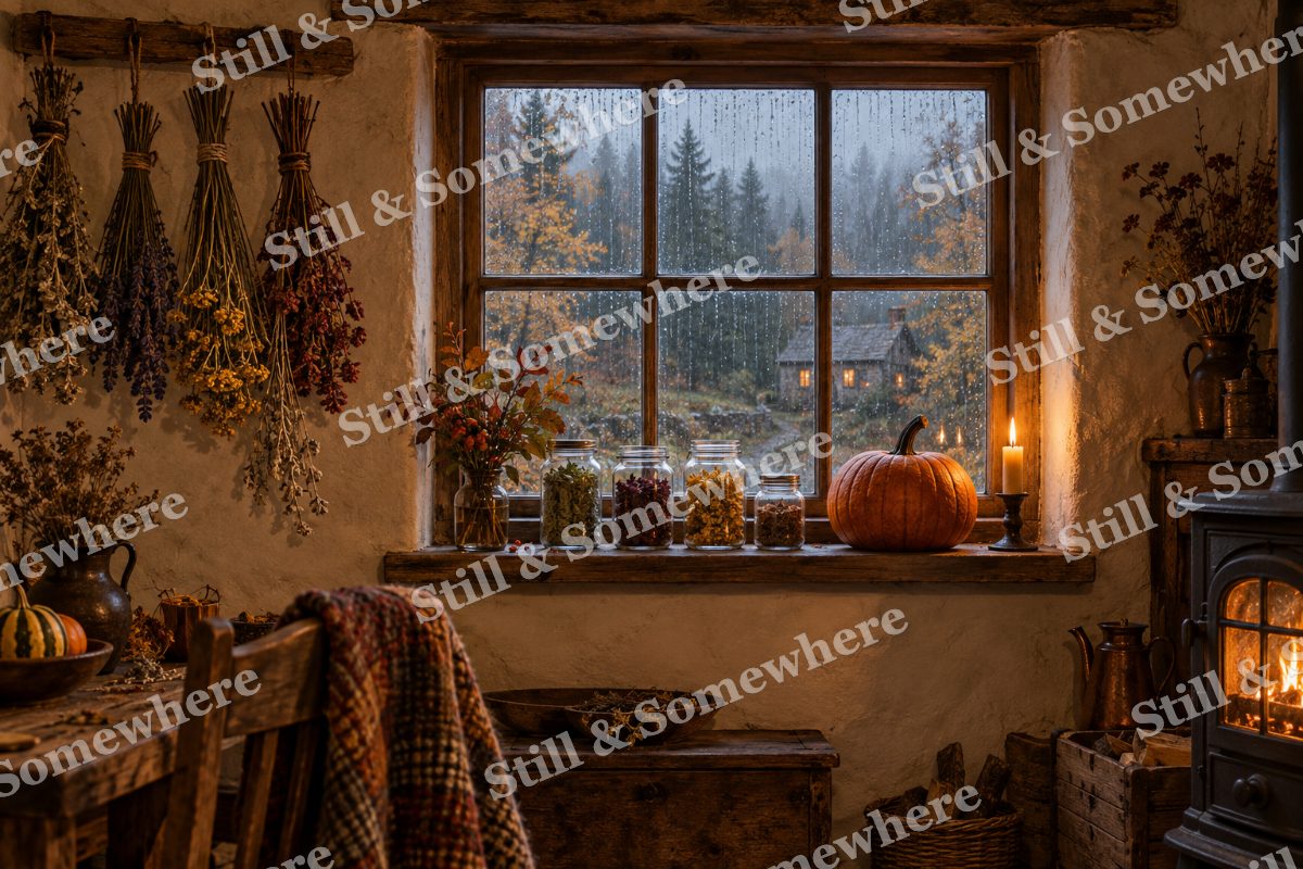 36 Herb Bundles At The Window, original artwork preview