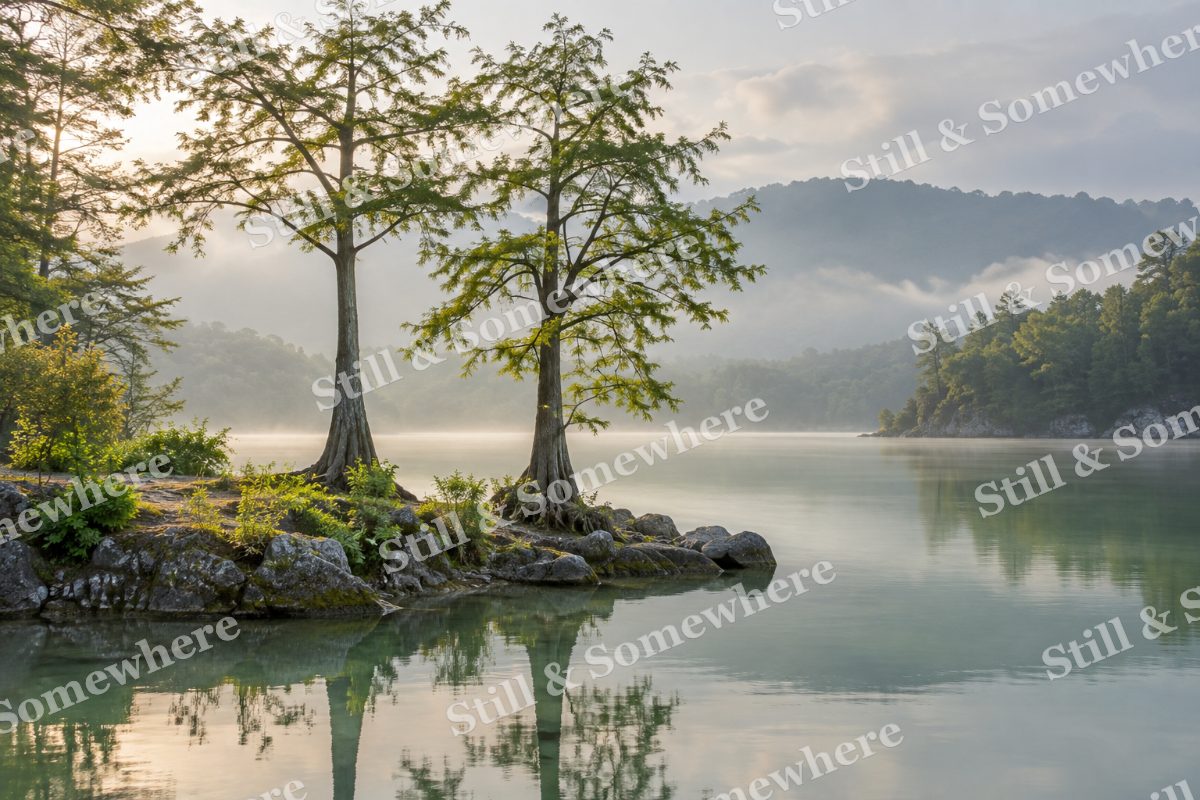 Landscapes Quiet Cypress Point in Pale Morning Light, original artwork preview