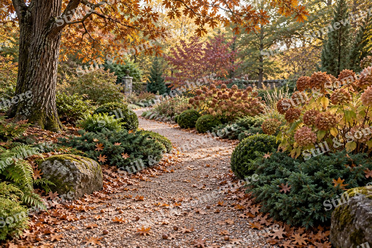 An Acorn Path through the Garden, original artwork preview