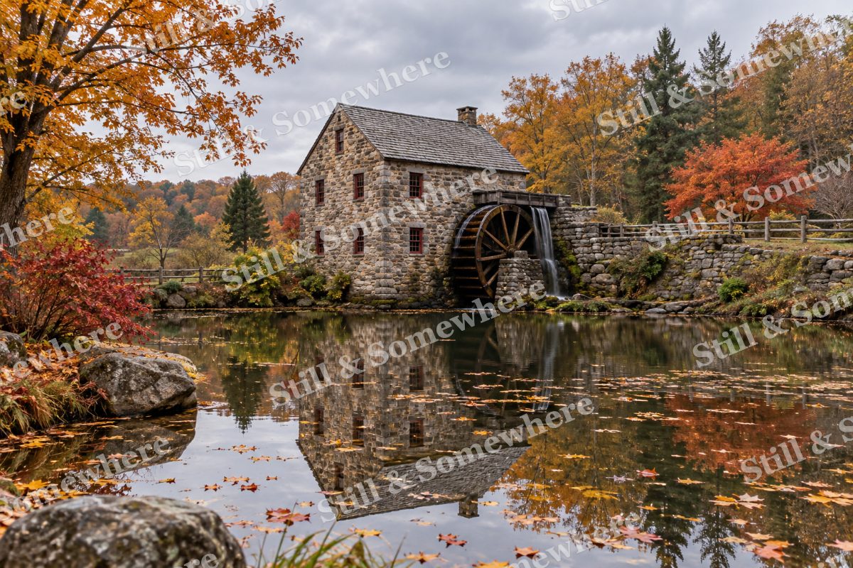 Autumn Millpond Reflections, original artwork preview