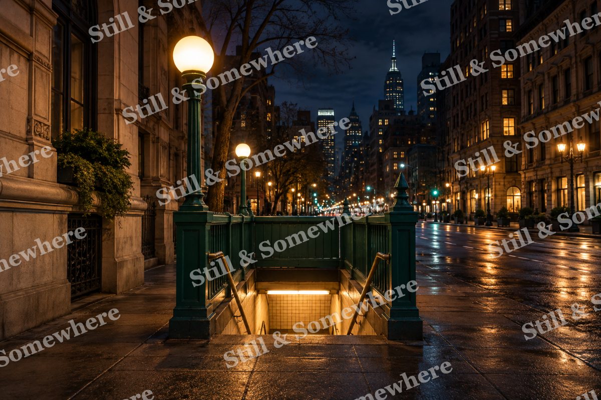 Lights Quiet Subway Entrance, original artwork preview