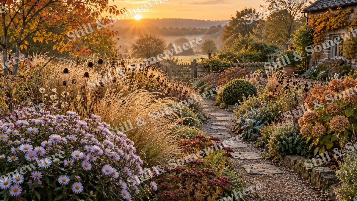 Dew on the Cottage Garden, gardens artwork preview