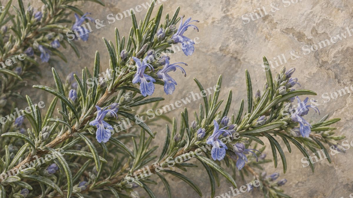 Rosemary Flowers in Close Detail, botanicals artwork preview
