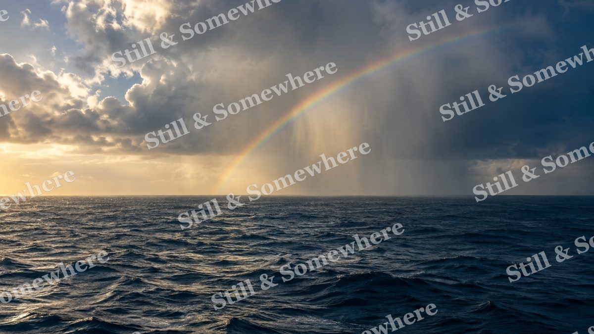 Rain Curtain Rainbow, ocean artwork preview