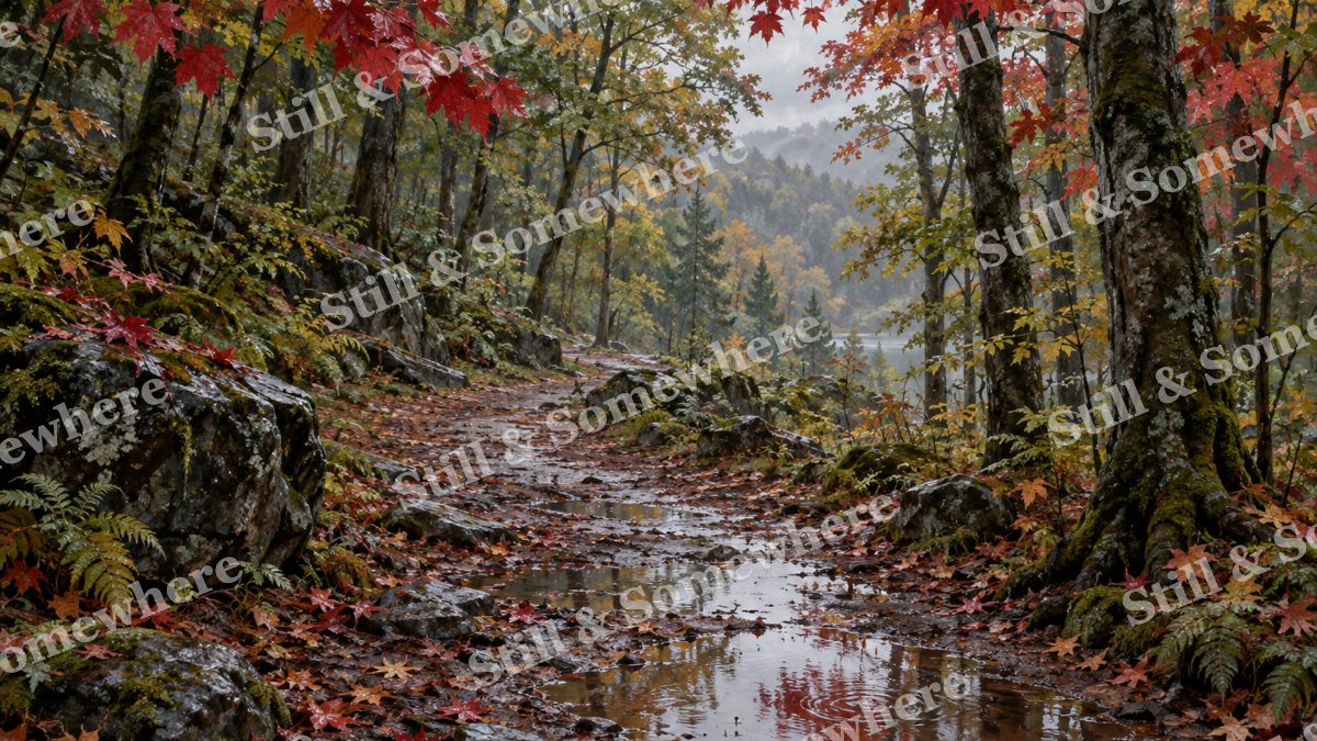 Maple Trail after Rain, forests artwork preview