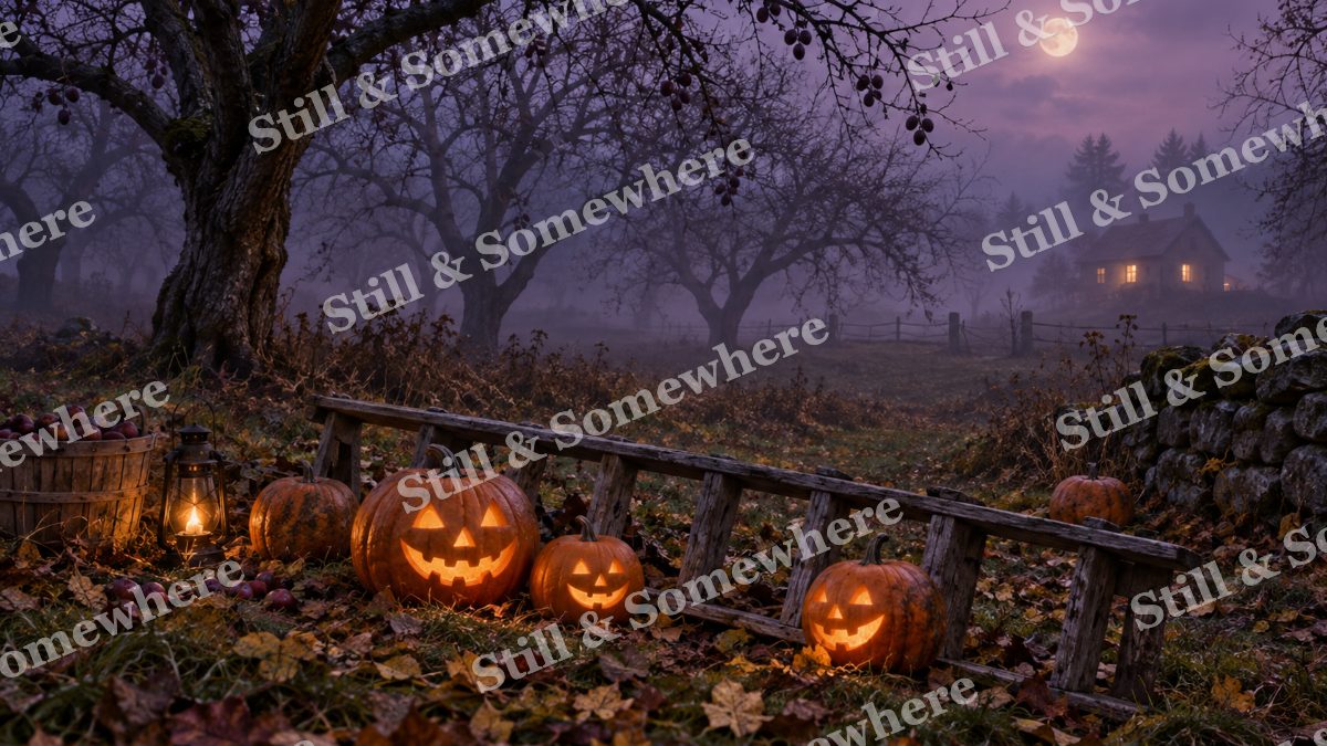 Halloween Orchard Ladder, halloween artwork preview