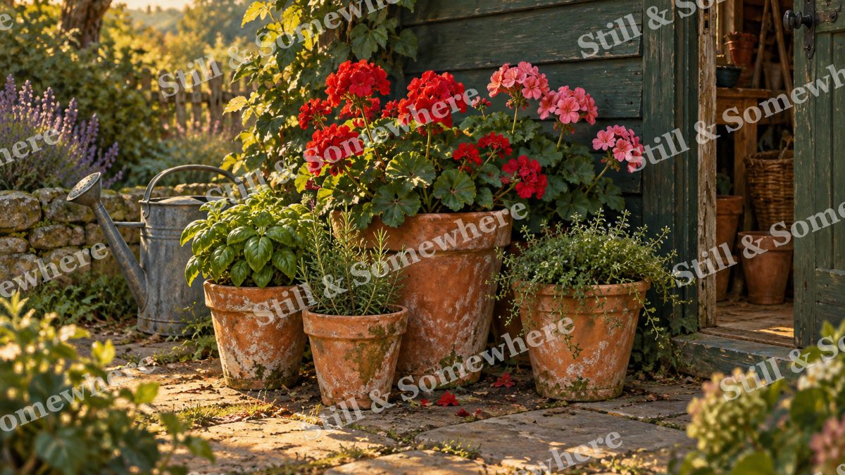 Terracotta Pots by the Garden Shed, gardens artwork preview