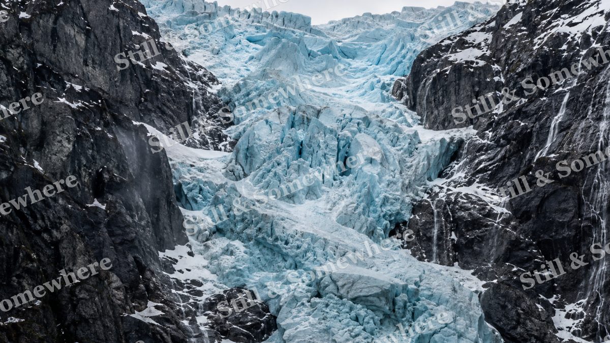 Glacial Icefall Black Cliffs, mountains artwork preview