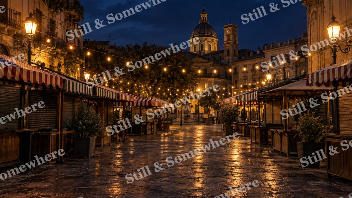 Lights Night Market Canopies, city lights artwork preview