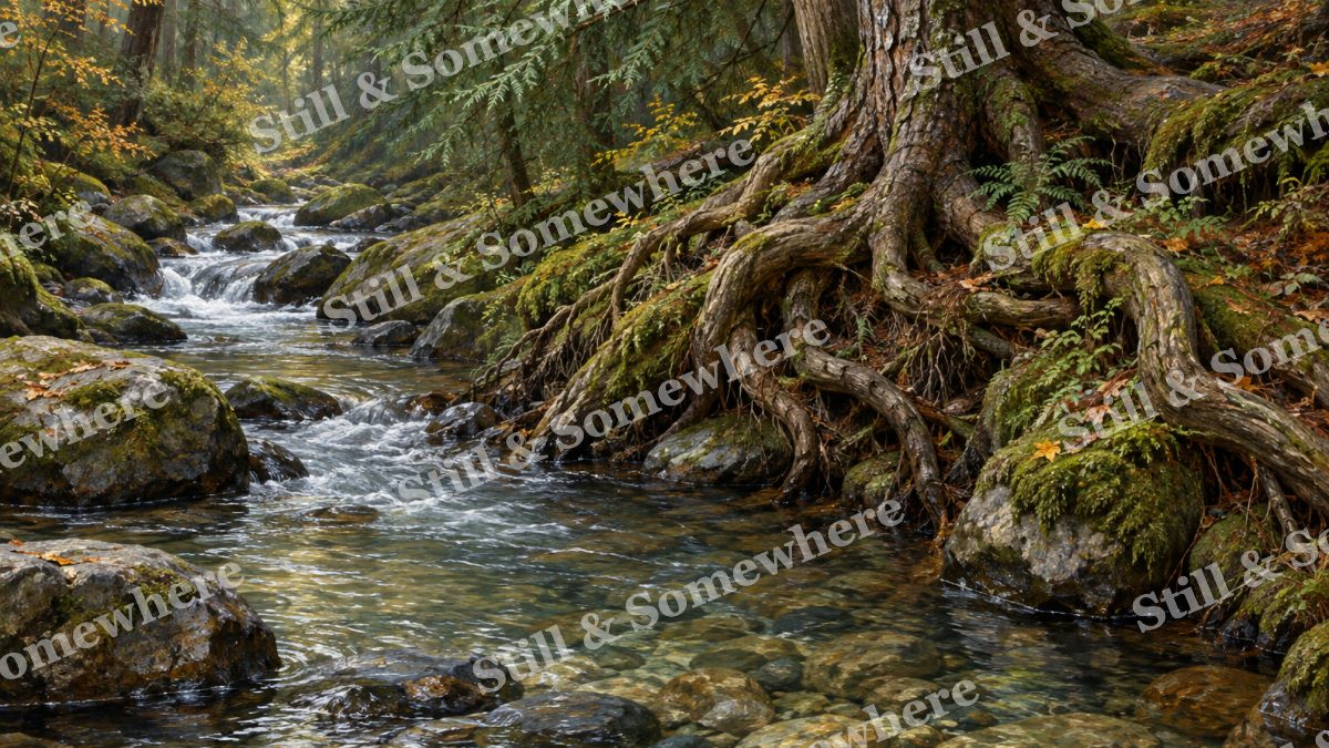 Hemlock Roots beside the Stream, forests artwork preview