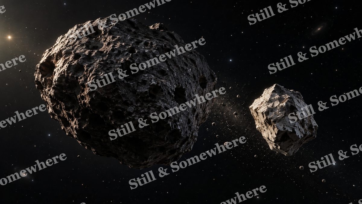 Space 28 Binary Asteroids, space artwork preview