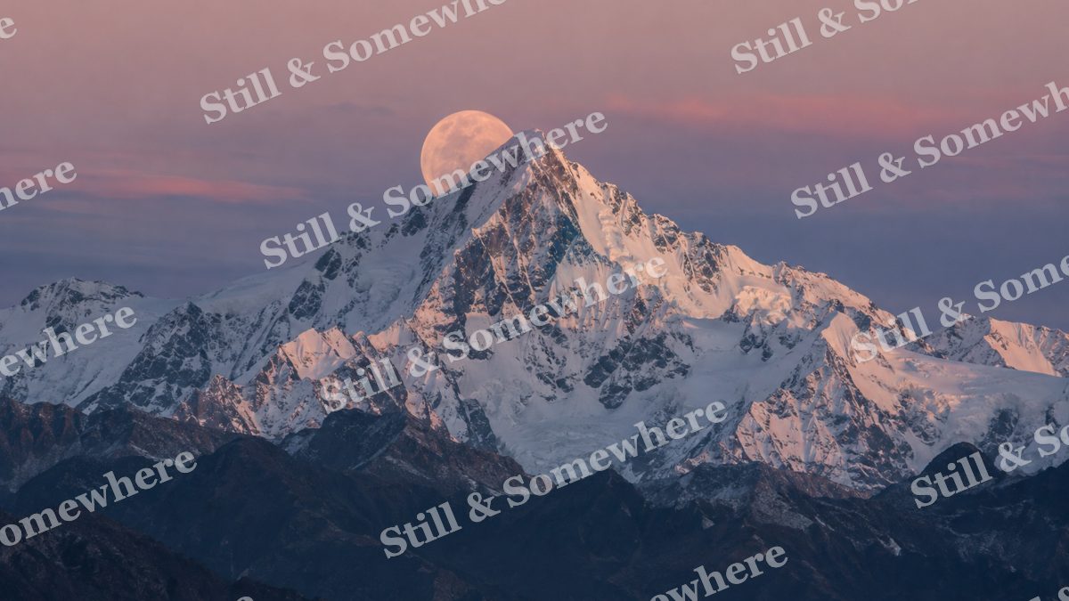 Moonset Snowy Pyramid, mountains artwork preview