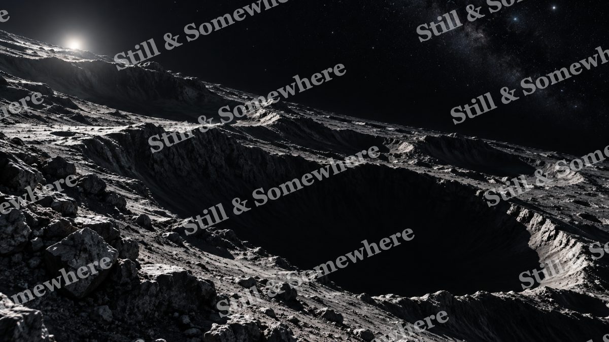 Space 11 Lunar Polar Shadows, space artwork preview