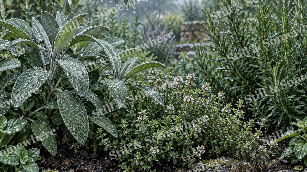 Herb Garden after Rain, gardens artwork preview