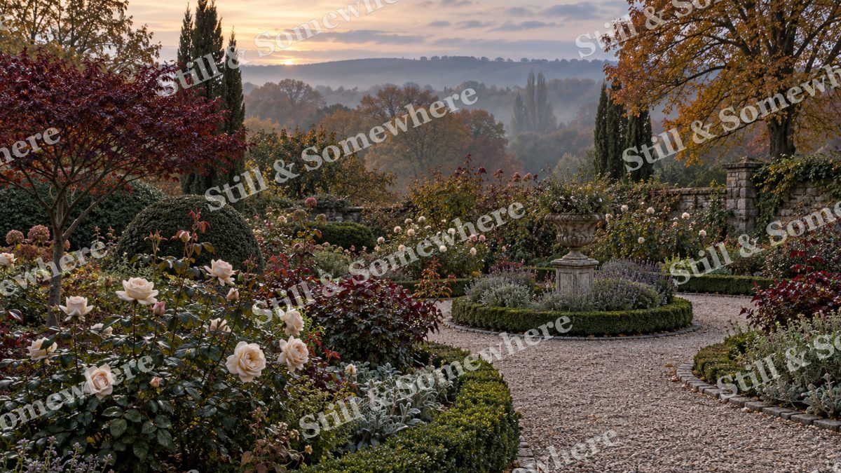 The Last Roses of October, gardens artwork preview