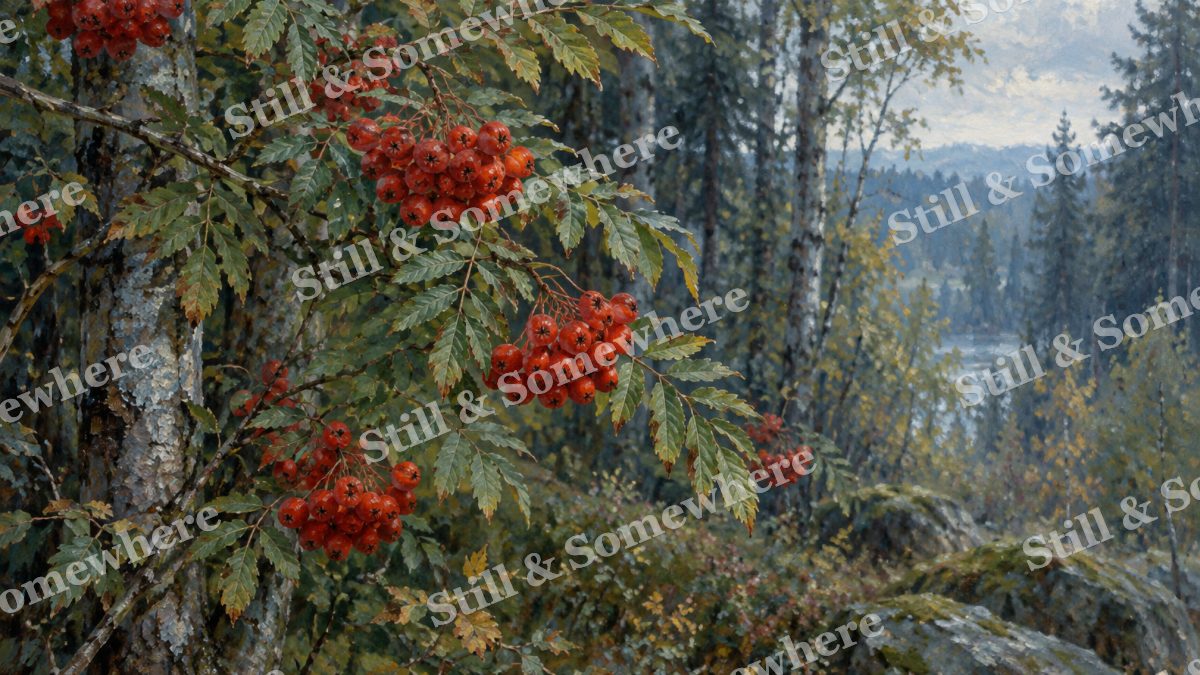 Rowan Berries in the Wood, forests artwork preview