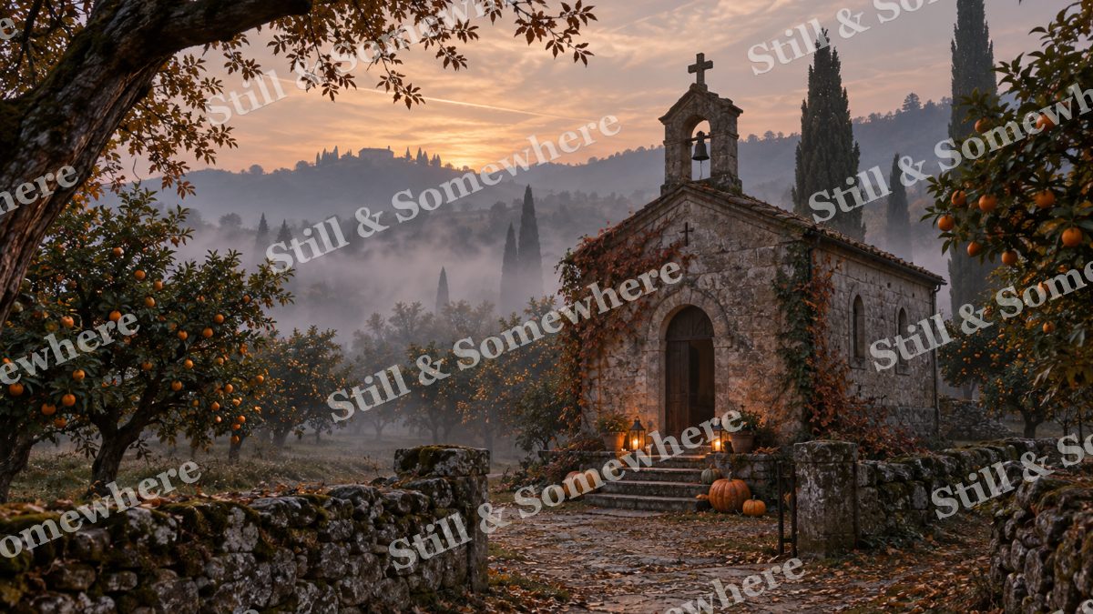 48 Gothic Chapel In Autumn, halloween artwork preview