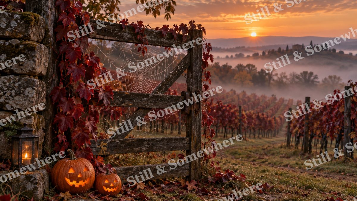 Cobwebs on the Vineyard Gate, halloween artwork preview