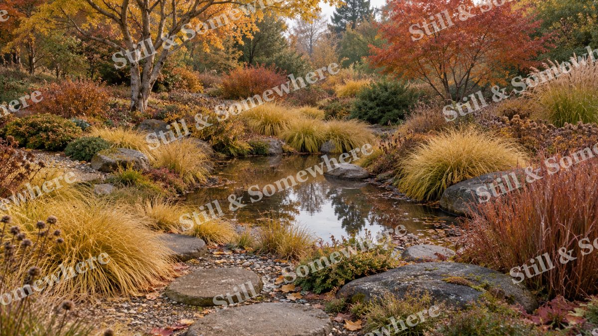 The Rain Garden in Gold, gardens artwork preview