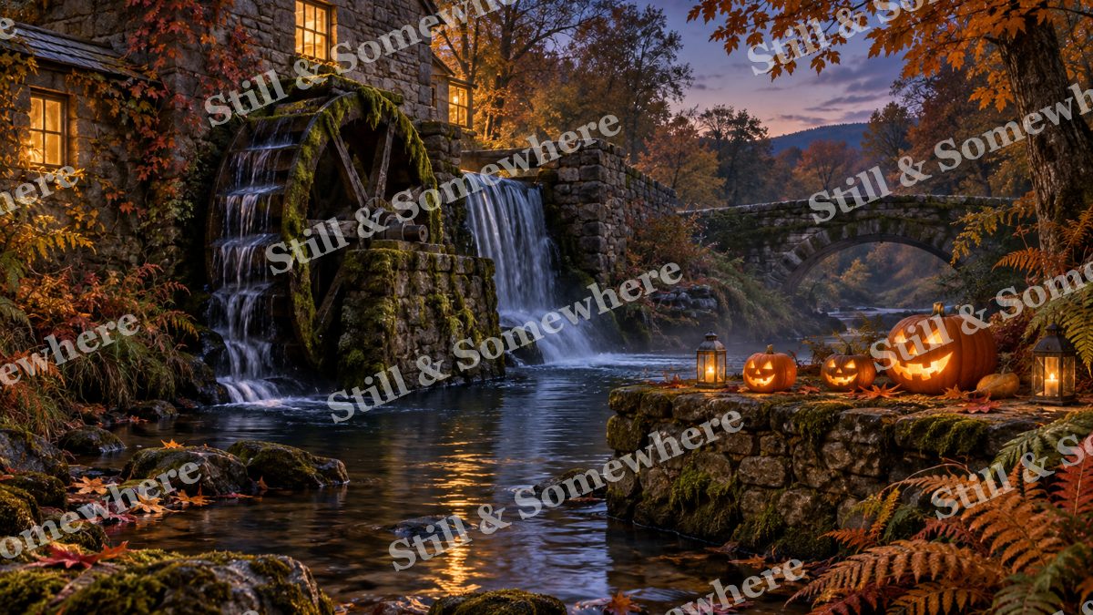 Pumpkin Lights at the Old Mill, halloween artwork preview