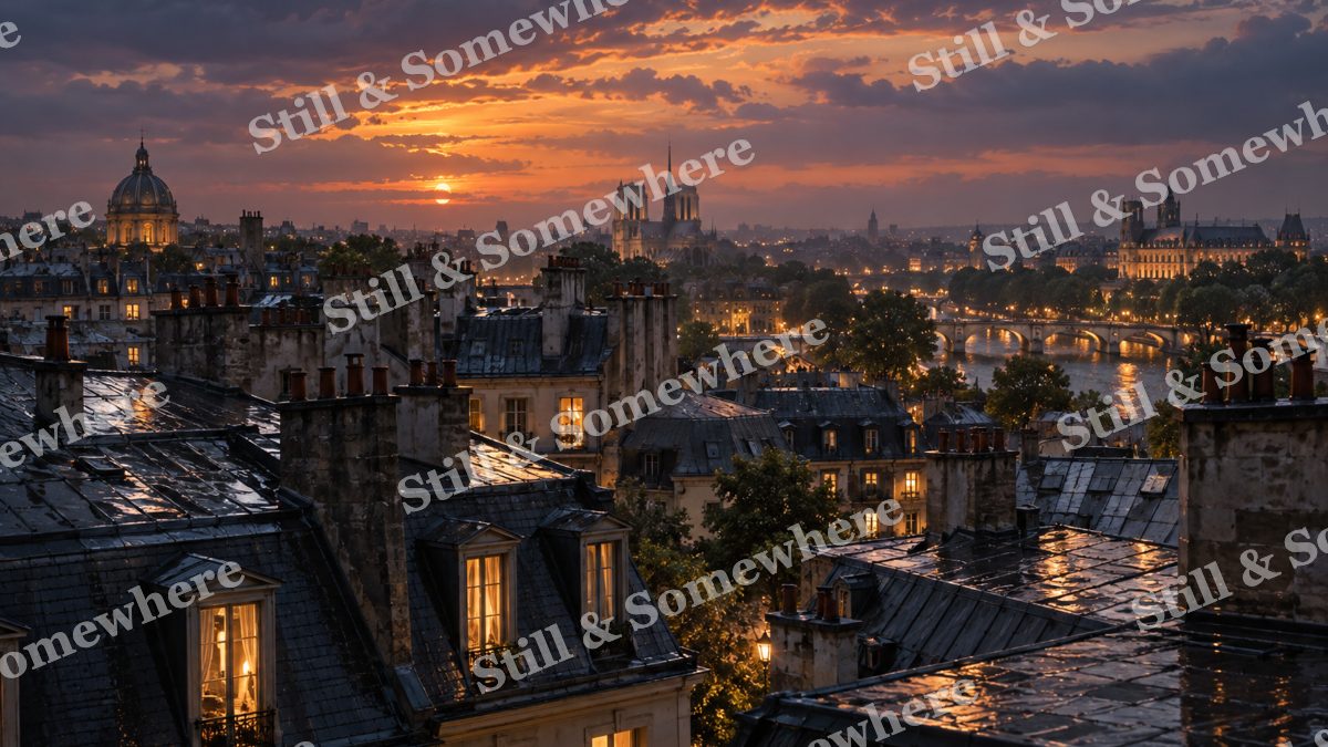 Lights Rooftops After Summer Rain, city lights artwork preview