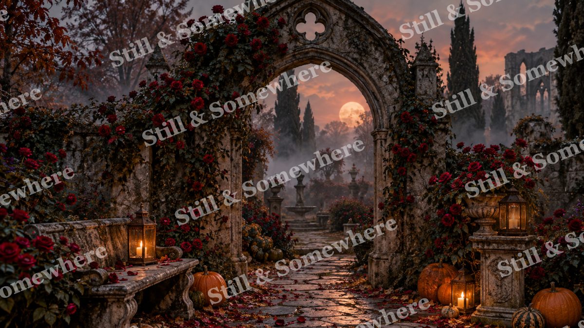 09 Gothic Rose Garden, halloween artwork preview