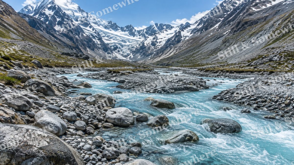Glacier Stream, mountains artwork preview