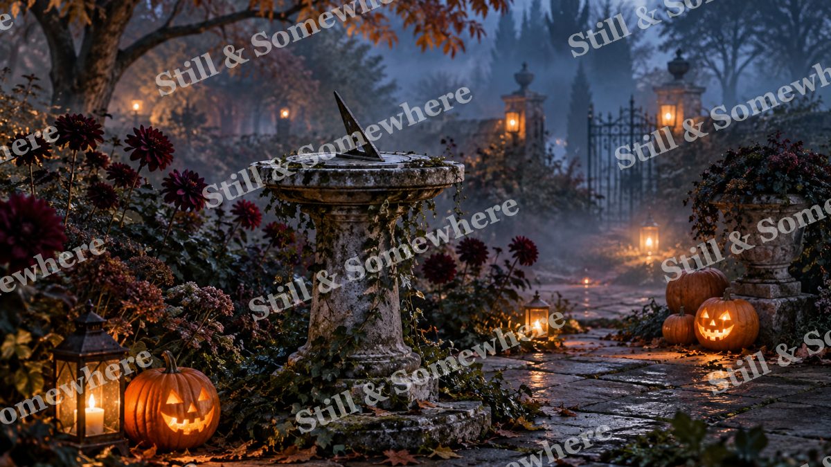 Halloween Garden Sundial, halloween artwork preview