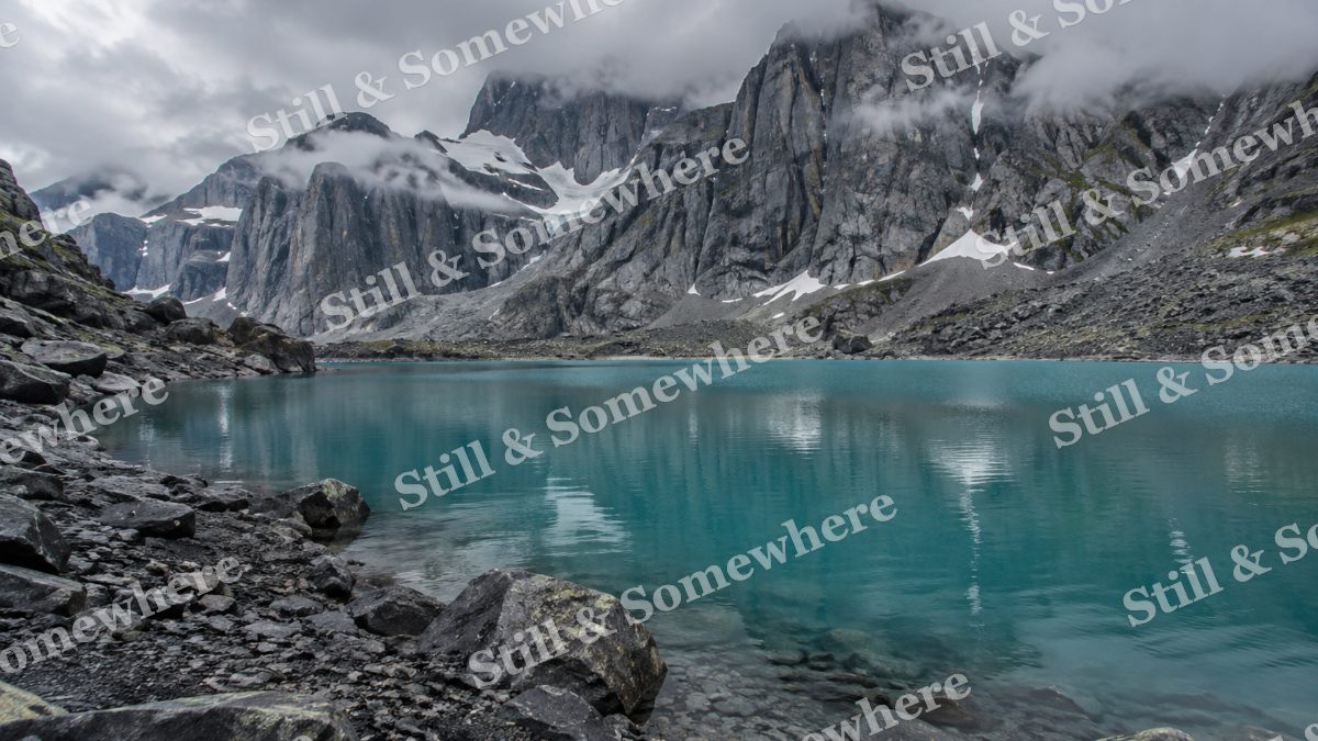 Overcast Turquoise Tarn, mountains artwork preview