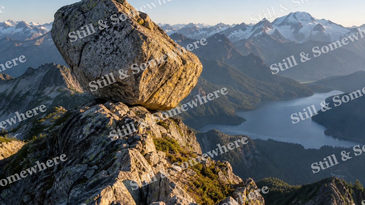 Perched Ridge Boulder, mountains artwork preview