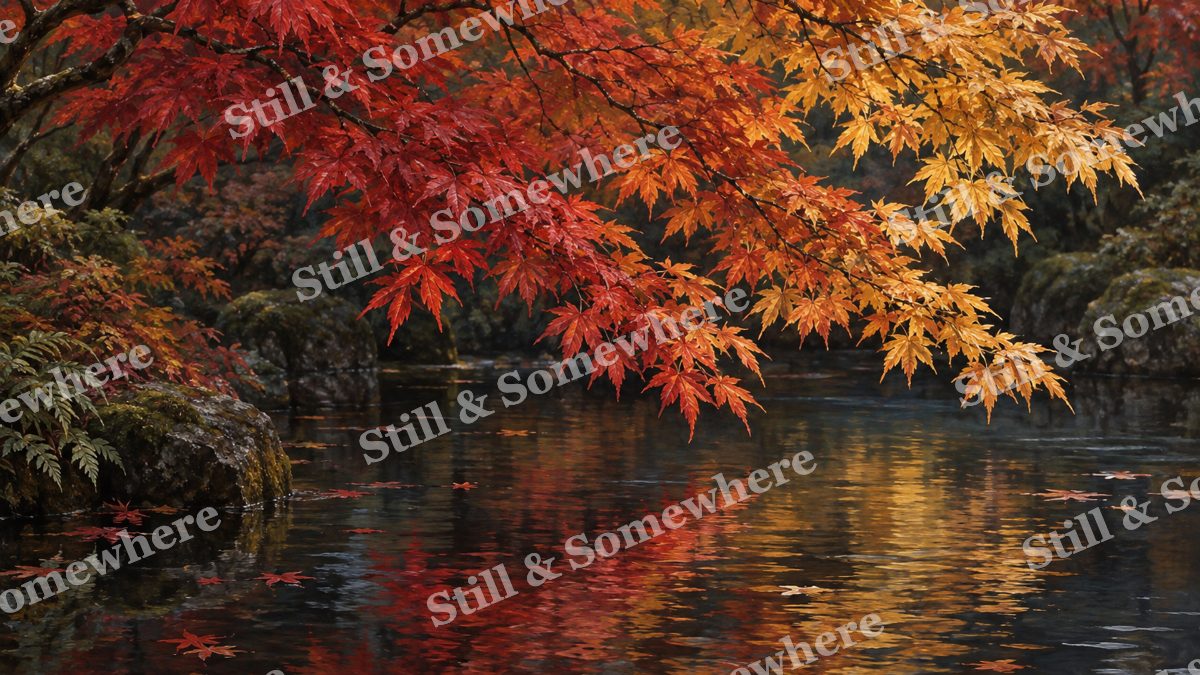 Japanese Maple in Red and Gold, botanicals artwork preview