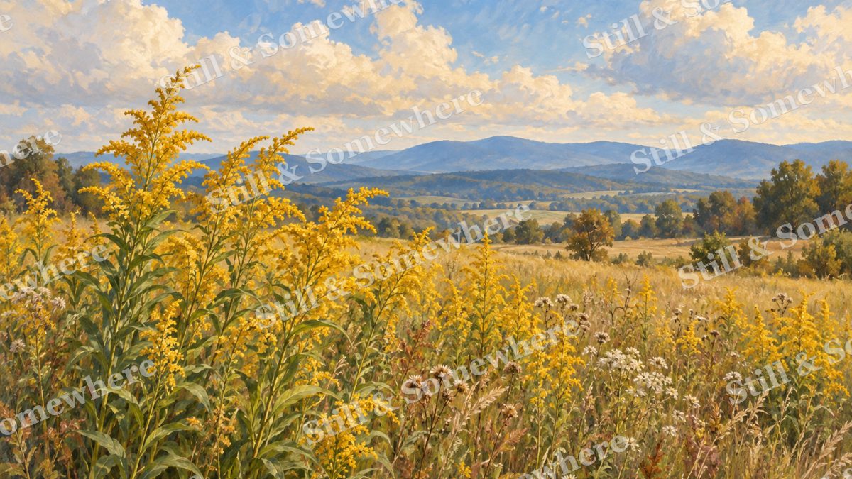 Goldenrod in the September Field, botanicals artwork preview