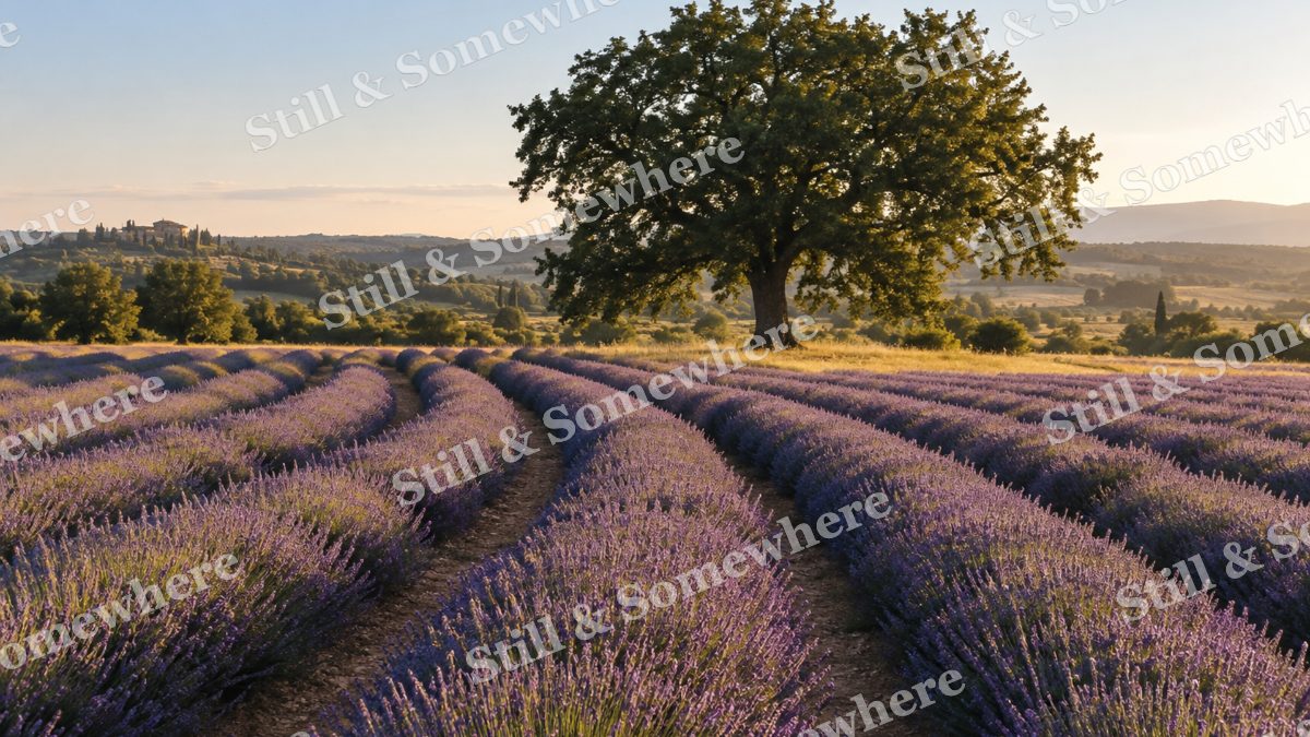 Lavender Fields and Lone Oak, scenery artwork preview